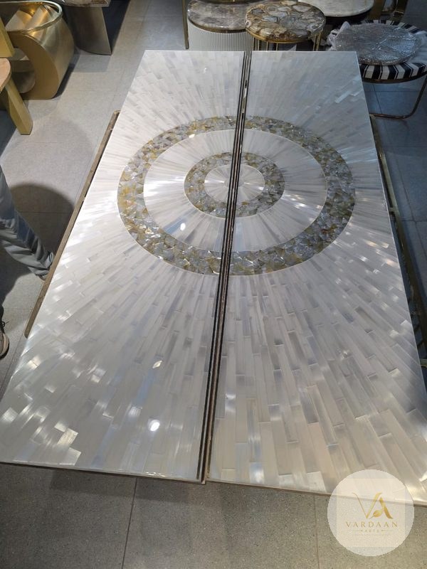 Peacock Feather Inlay — hand-carved Makrana marble Inlay Work Art for home by Vardaan Arts