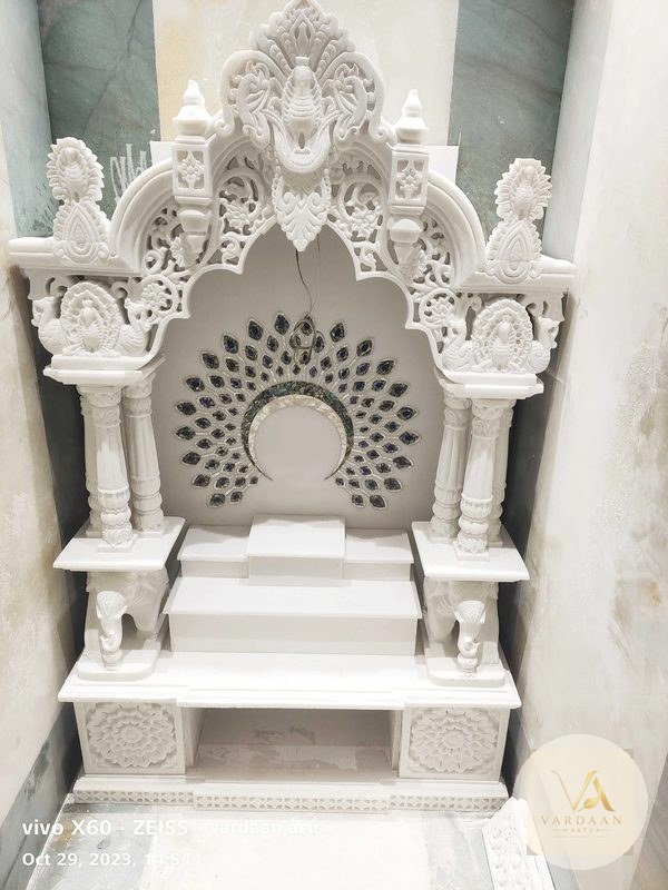 Navgrah Mandir with Tree of Life — hand-carved Makrana marble Indoor Temples for home by Vardaan Arts